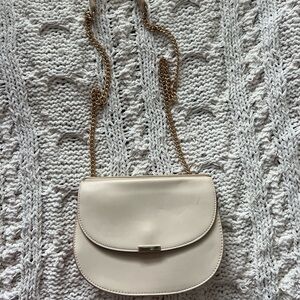 Forever 21 Cream Crossbody Bag with Gold Chain